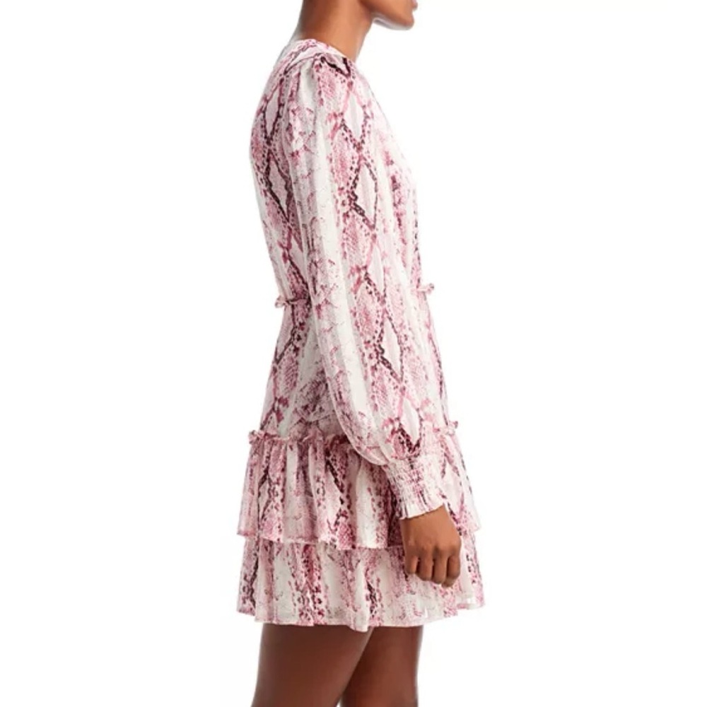🤎 AQUA Snake Print Metallic Mini Dress – Bloomingdale’s Exclusive – Size M ✨ - Picture 4 of 8